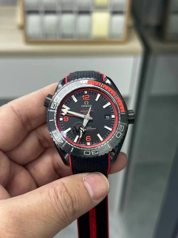 VS Omega Seamaster 600 mens watch red and black