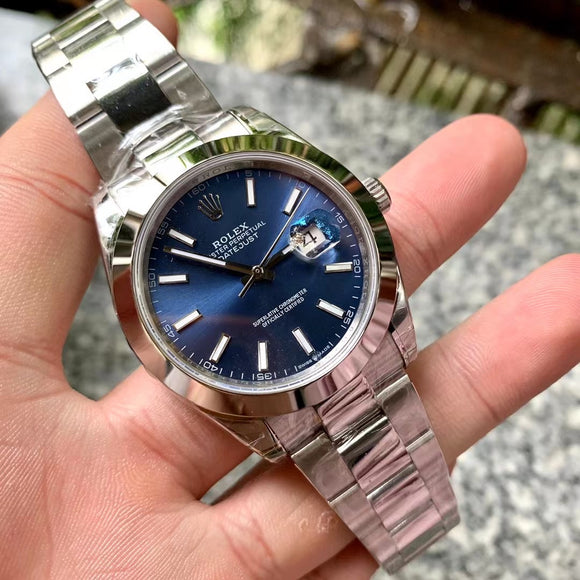 41mm Rolex super copy 2824 movement  date just blue dial