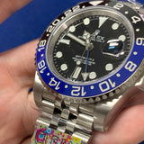 ROLEX 126710 gmt 3285 movement Batman black and blue bezel watch