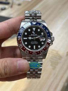 clean ROLEX 126710 gmt 3285 72 hours movement Batman pepsi watch