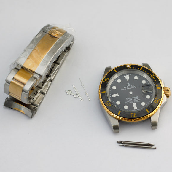 2836 movement submariner gold plated watch case 16613 LN 904l