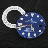 blue submariner 2836 diaL hands with overlay  original position window 27.8mm