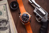 PLANET OCEAN PROFESSIONAL ORANGE BEZEL 42MM 1:1 VSF BEST EDITION ON ORANGE RUBBER STRAP A8500 SUPER CLONE