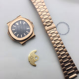 5711 gold color nautilus 316l steel case kit fit 2824 movement