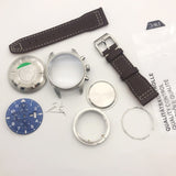 IW377706 PILOT'S WATCHES case kit fit 7750 movement chronograph blue diald