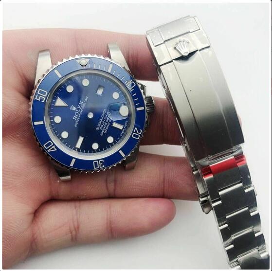 904L steel watch repair parts blue ceramic bezel for rolex submariner watch case FIT 2836 movement