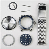 MKS F blue seamaster 212.30 ceramic bezel watch repair parts case kit fit eta 2824 movement